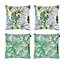 Veeva Tropical Palm Prints Indoor Set of 4 Outdoor Cushions - Collection Two