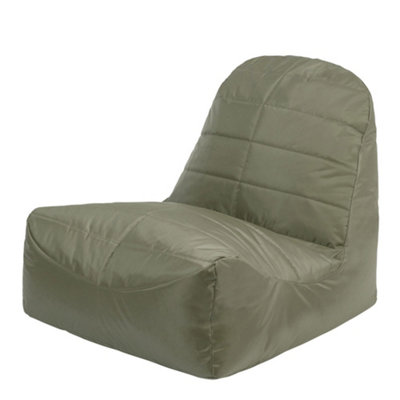 Veeva Vista Recliner & Footstool Outdoor Bean Bag Set Olive Green