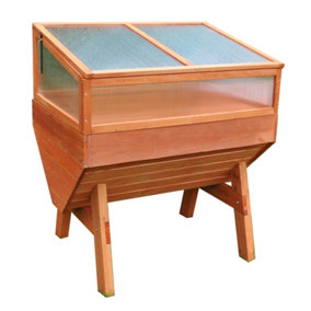 Veg-Trough Medium Wooden Raised Vegetable Bed Planter with Polycarbonate Cold Frame
