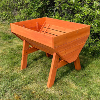 Veg-Trough Medium Wooden Raised Vegetable Bed Planter with Three Liners