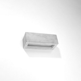 Vega Concrete & Glass Grey 1 Light Classic Wall Light