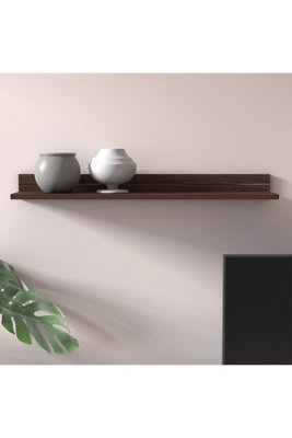 Vega Floating Wall Shelf Unit, Bookshelf, 90 x 21 x 9 cm Wall Mounted Decorative Shelves, Storage Display Unit, Walnut