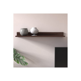 Vega Floating Wall Shelf Unit, Bookshelf, 90 x 21 x 9 cm Wall Mounted Decorative Shelves, Storage Display Unit, Walnut