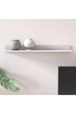 Vega Floating Wall Shelf Unit, Bookshelf, 90 x 21 x 9 cm Wall Mounted Decorative Shelves, Storage Display Unit, White