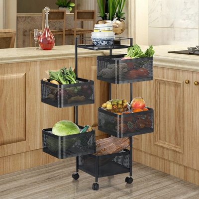 Vegetable Shelf Rack Tier Mobile Kitchen Utility