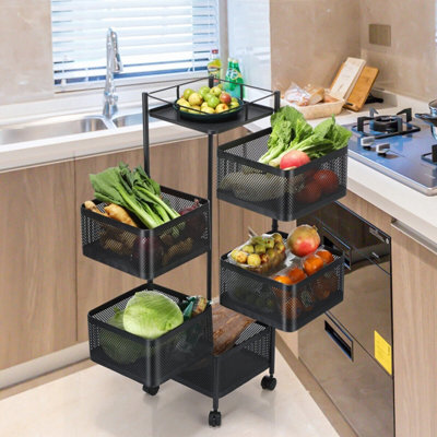 Vegetable Shelf Rack Tier Mobile Kitchen Utility