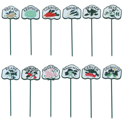 Vegetables Sign Marker Label Cast Iron Plant Plaque Garden Yard Allotment