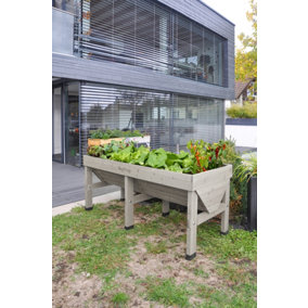 VegTrug Medium Classic Raised Wooden Planter FSC Cedar Grey Wash 1834mm x 760mm x 800mm