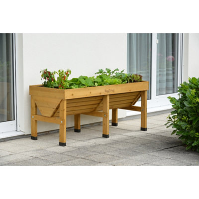 VegTrug Medium Classic Raised Wooden Planter FSC Cedar Natural 1834mm x 760mm x 800mm
