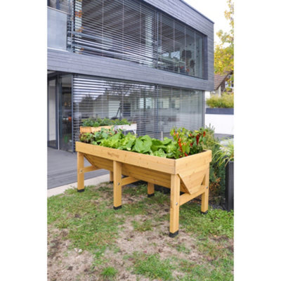 VegTrug Medium Classic Raised Wooden Planter FSC Cedar Natural 1834mm x 760mm x 800mm