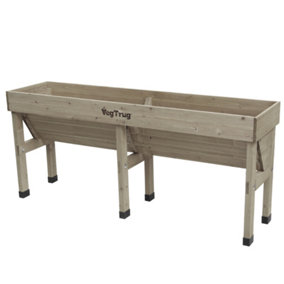 VegTrug Medium Wall Hugger Raised Wooden Planter FSC Cedar Grey Wash 1834mm x 460mm x 800mm