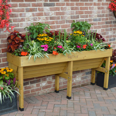 VegTrug Medium Wall Hugger Raised Wooden Planter FSC Cedar Natural 1003mm x 460mm x 800mm