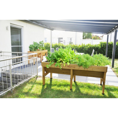 VegTrug Medium Wall Hugger Raised Wooden Planter FSC Cedar Natural 1003mm x 460mm x 800mm