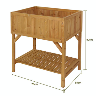 VegTrug Raised Garden Bed Wooden Planter FSC Cedar Natural 1034mm x 760mm x 800mm