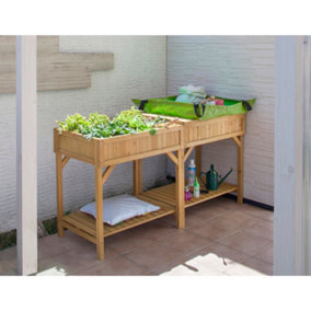 VegTrug Raised Herb Garden Bed Wooden Planter FSC Cedar Natural  780mm x 580mm x 800mm