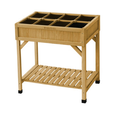 VegTrug Raised Herb Garden Bed Wooden Planter FSC Cedar Natural  780mm x 580mm x 800mm
