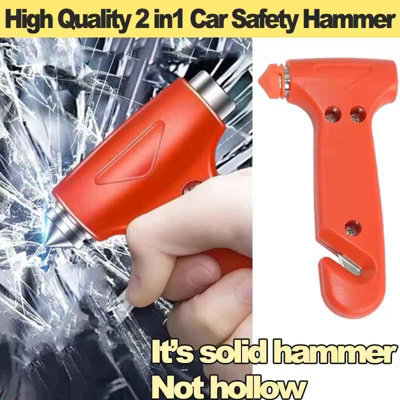 2-in-1 Emergency Safety Hammer - Car Escape Tool & Seatbelt Cutter