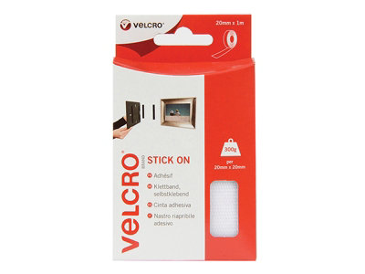 VELCRO Brand 60210 VELCRO Brand Stick On Tape 20mm x 1m White VEL60210