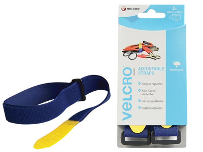 VELCRO Brand 60328 VELCRO Brand Adjustable Straps (2) 25mm x 46cm Blue VEL60328