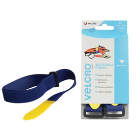 VELCRO Brand 60328 VELCRO Brand Adjustable Straps (2) 25mm x 46cm Blue VEL60328
