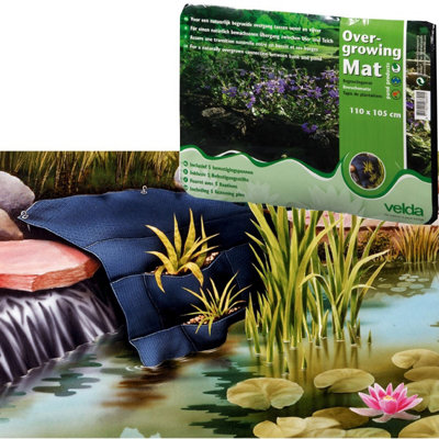 Velda 127590 Grow Mat with Plant Pockets for the Pond 110 x 105 cm Overgrowing Mat