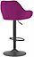 Velluto Velvet Breakfast Bar Stool, Height Adjustable Swivel Gas Lift, Padded Seat & Backrest, Matt Black Footrest, Purple