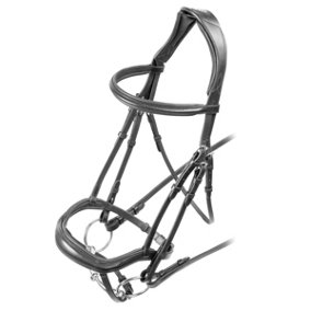 Velociti Ergonomic Leather Horse Bridle Black (Cob)