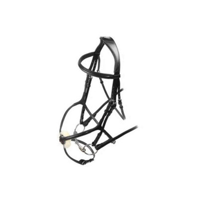 Velociti Leather Horse Grackle Bridle Black (Pony)