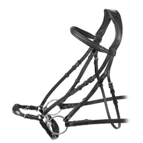 Velociti Rapida Leather Horse Noseband Bridle Black (Full)