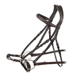 Velociti Rapida Leather Horse Noseband Bridle Havana (Full)
