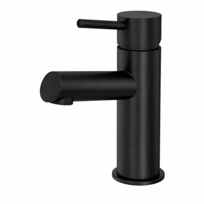 Velora Mono Basin Mixer Tap Single Lever + Clicker Waste - Matt Black