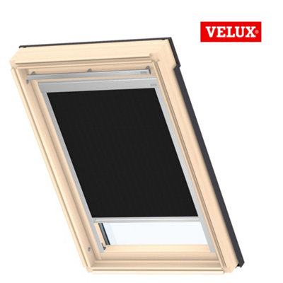 VELUX Original (DBL) Black Replacement Blackout Roller Blind for VELUX Roof Window M04 with Silver Side Rails
