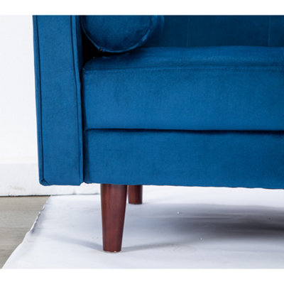 Velve blue left corner chaise end sofa set