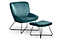 Velvet Accent Chair and Stool - Teal