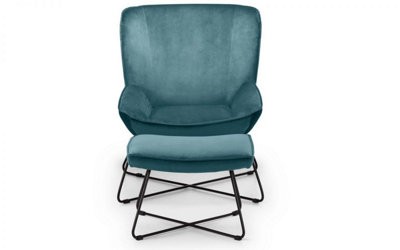 Teal and deals white accent chair