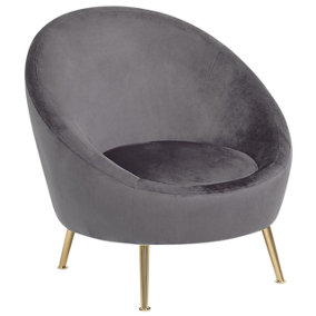 Velvet Accent Chair Grey LANGA