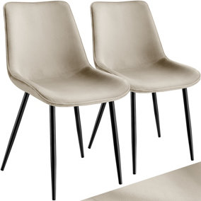 Velvet Accent Chair Monroe, Set of 2 - cream