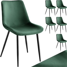 Velvet Accent Chair Monroe, Set of 6 - dark green