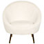 Velvet Accent Chair White LANGA