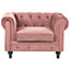 Velvet Armchair Pink CHESTERFIELD