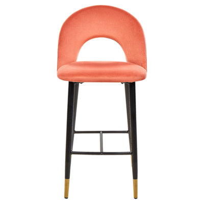 Velvet Bar Chair Set of 2 Coral FALTON