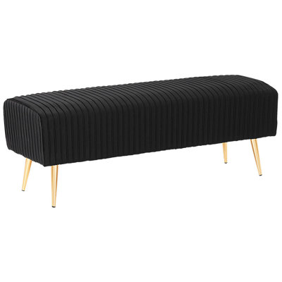 Velvet Bedroom Bench Black PATERSON