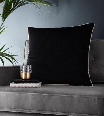 Charcoal velvet outlet cushions