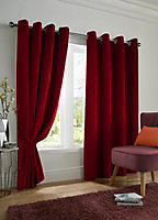 Velvet Blackout 46" x 54" Red (Ring Top Curtains) Pair