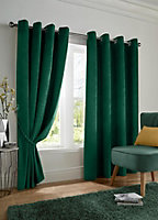 Velvet Blackout 66" x 54" Green (Ring Top Curtains) pair