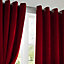 Velvet Blackout 66" x 54" Red (Ring Top Curtains) Pair
