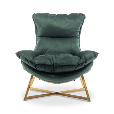 Velvet Bottle Green Pierina Accent Chair
