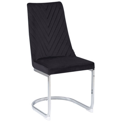 Velvet Cantilever Chair Set of 2 Black ALTOONA