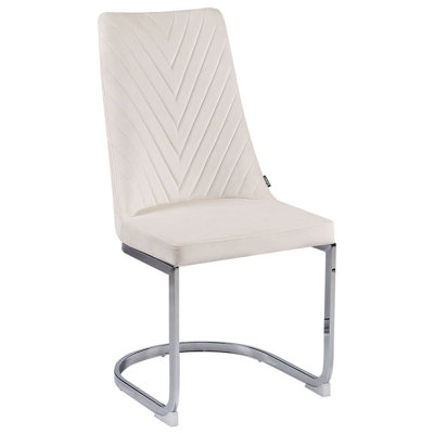 Velvet Cantilever Chair Set of 2 Off-White ALTOONA