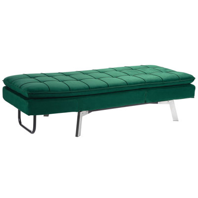 Velvet Chaise Lounge Emerald Green LOIRET